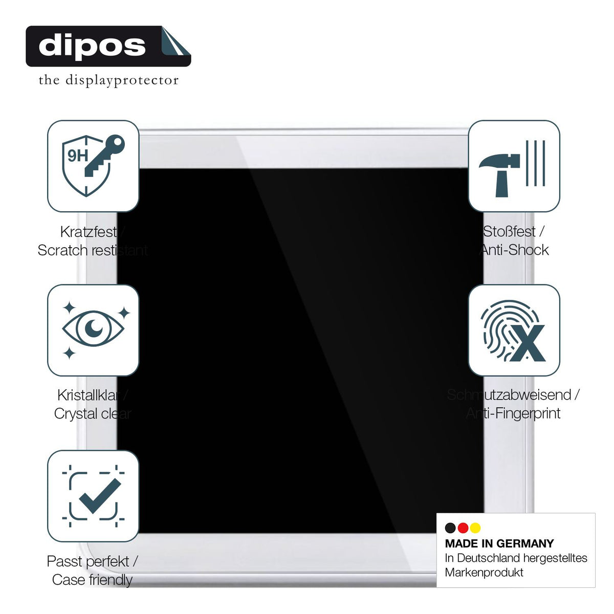 Displayschutz hergestellt in Deutschland, höchste Qualität made in Germany