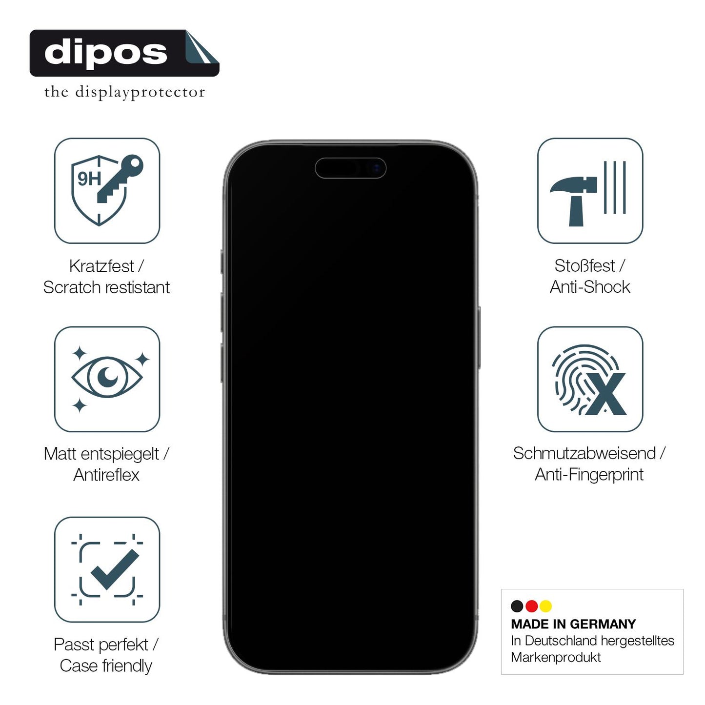 Displayschutz hergestellt in Deutschland, höchste Qualität made in Germany