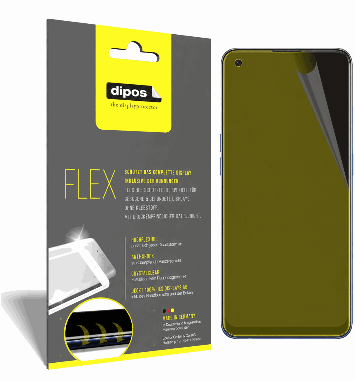 2x 3D Full Cover Schutzfolie für Oppo A74