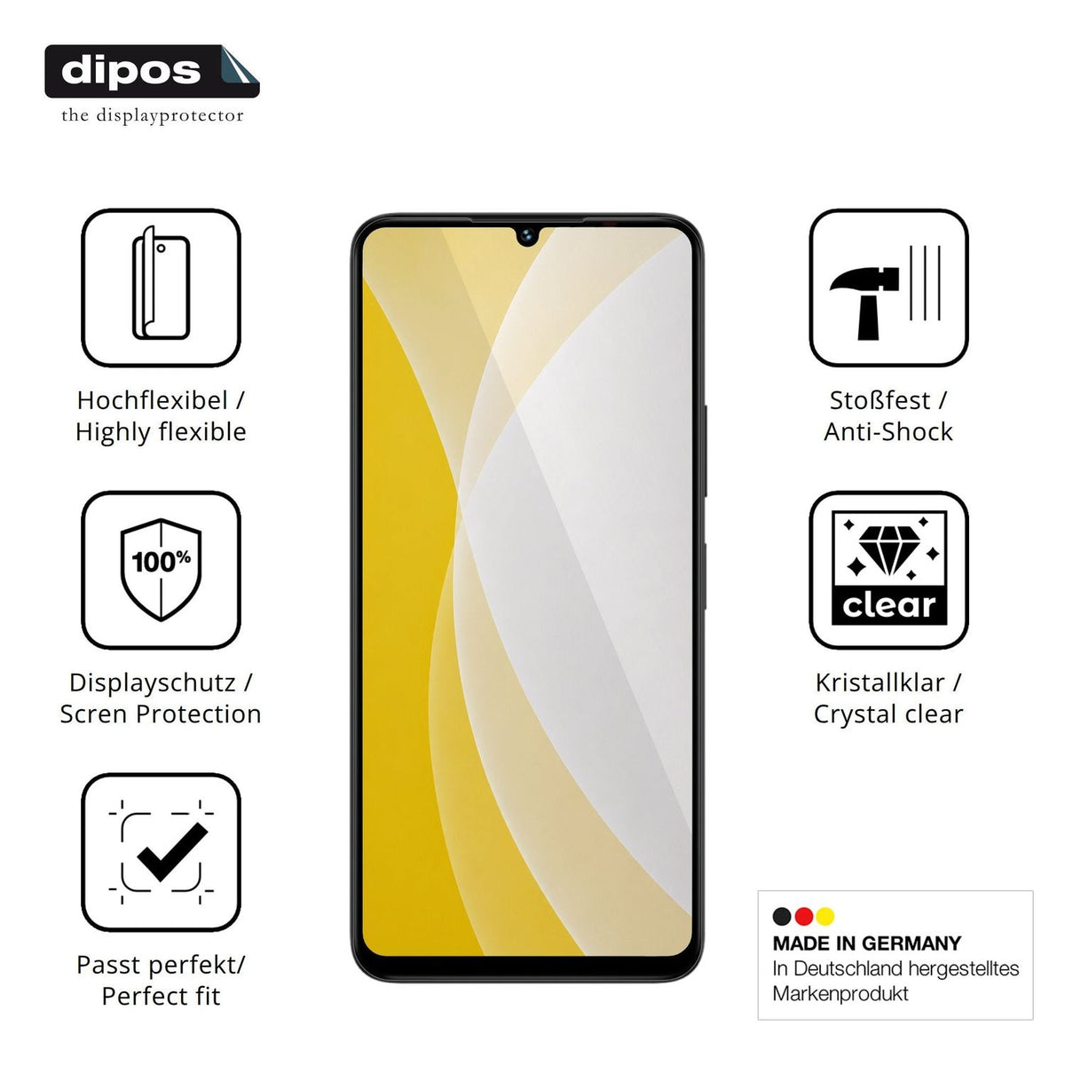Displayschutz hergestellt in Deutschland, höchste Qualität made in Germany