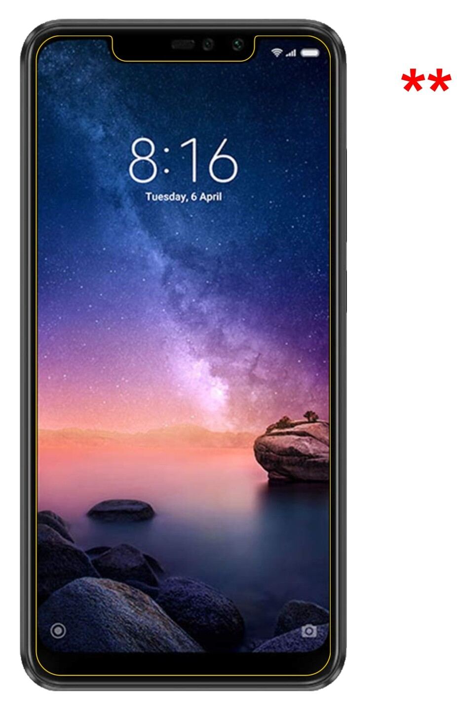 Privatsphäre-Schutz durch Sichtschutz-Folie passend zugeschnitten für Xiaomi Redmi Note 6 Pro