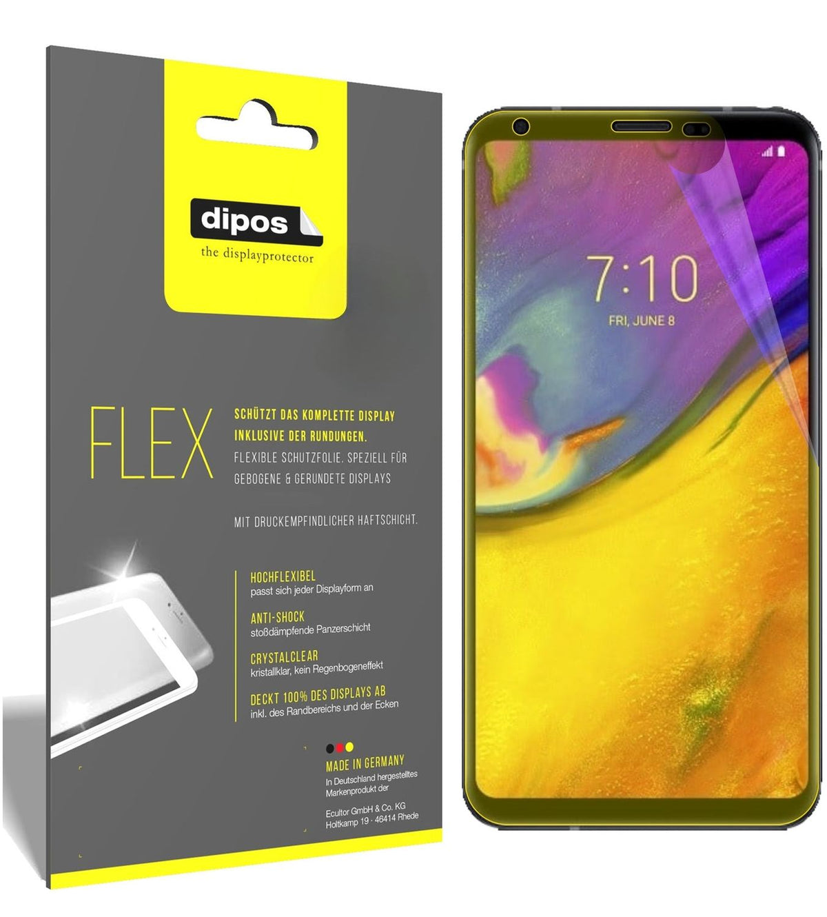 2x 3D Full Cover Schutzfolie für LG V35 ThinQ
