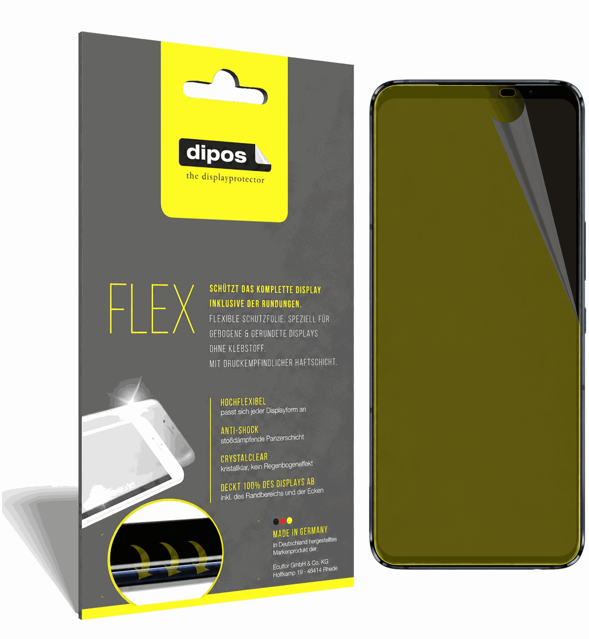 2x 3D Full Cover Schutzfolie für Asus ROG Phone 5