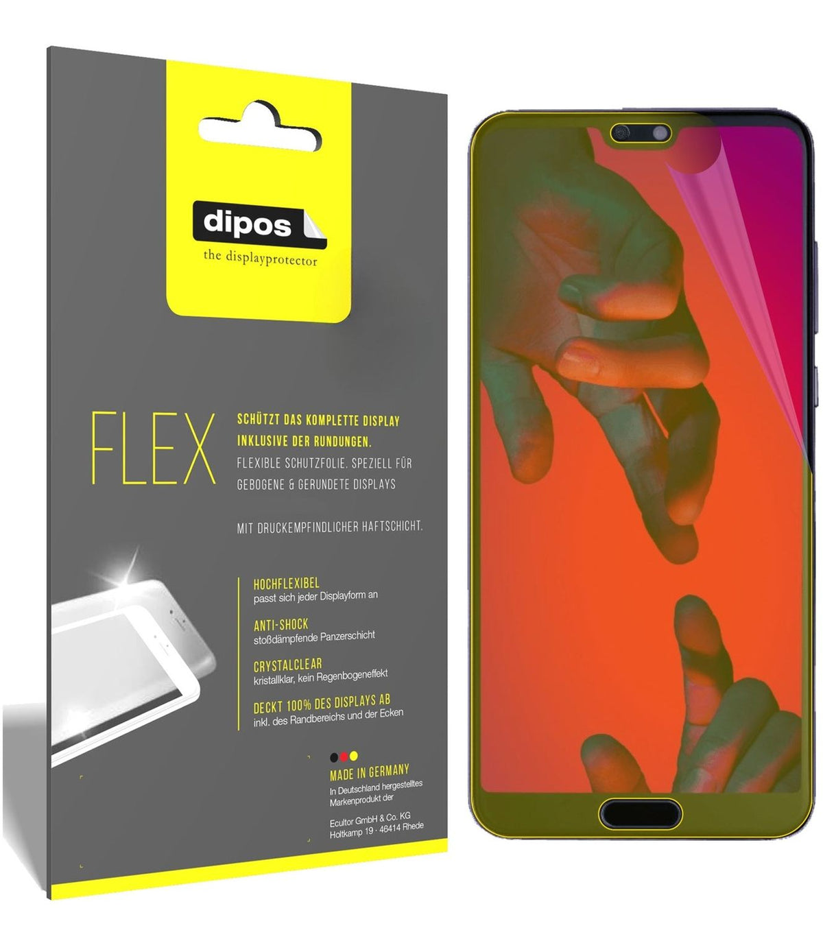 2x 3D Full Cover Schutzfolie für Huawei P20