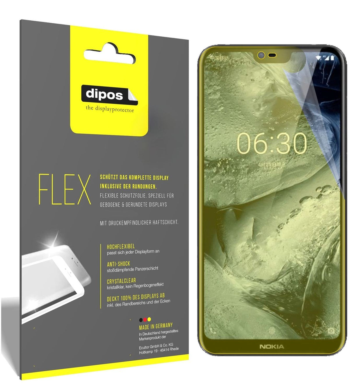 2x 3D Full Cover Schutzfolie für Nokia X6 2018 TA1099