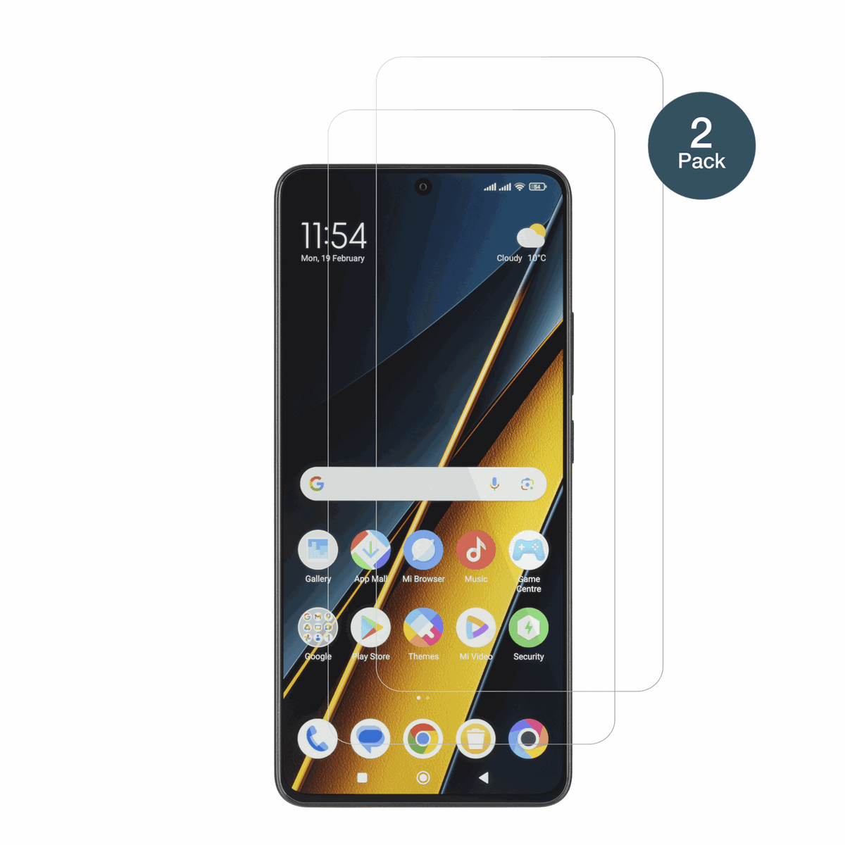 PocoX6 Pro 5g mit aufgebrachter dipos Flex Schutzfolie, glasklare Darstellung ohne Einschränkungen
