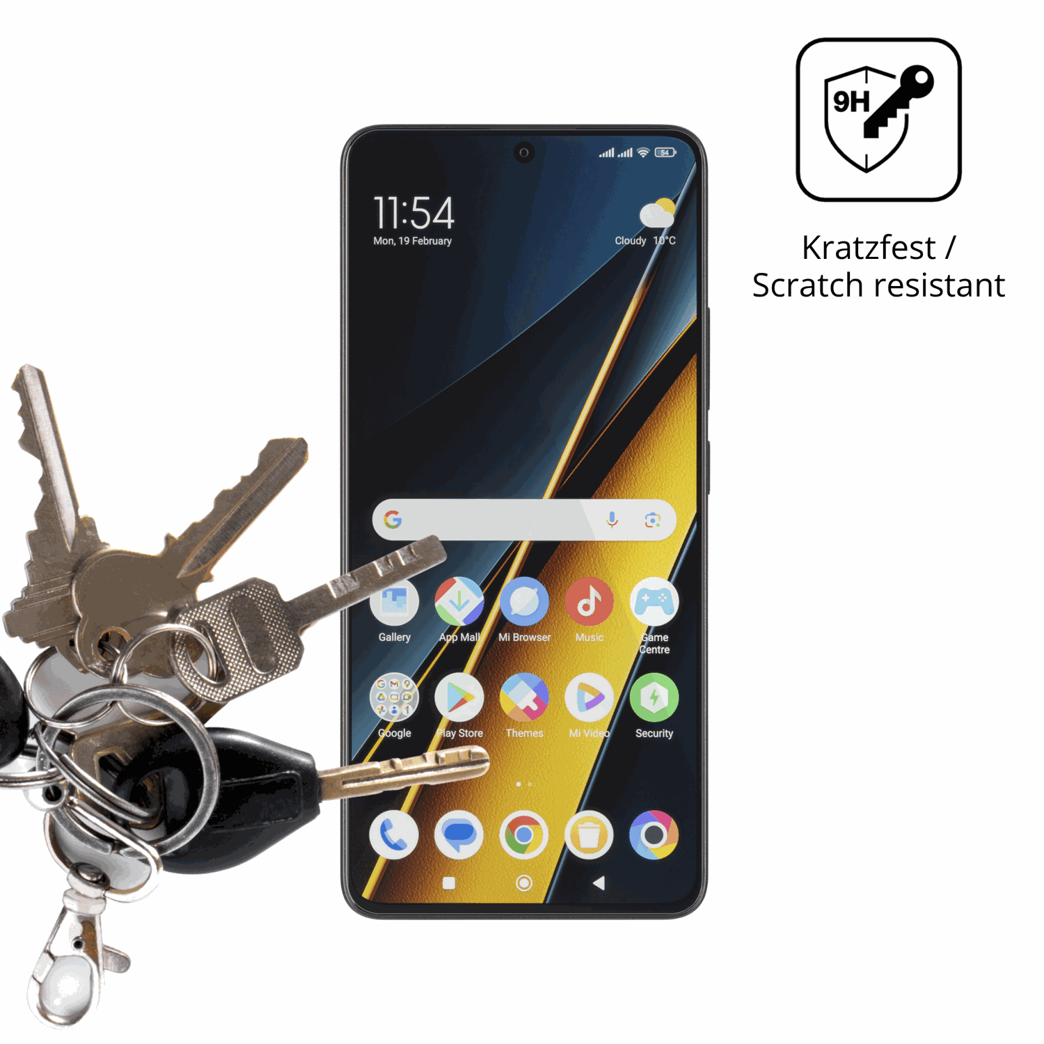dipos Displayschutz für Poco X6 Pro 5g, transparente Oberfläche, perfekte Passform auch für die Rundungen