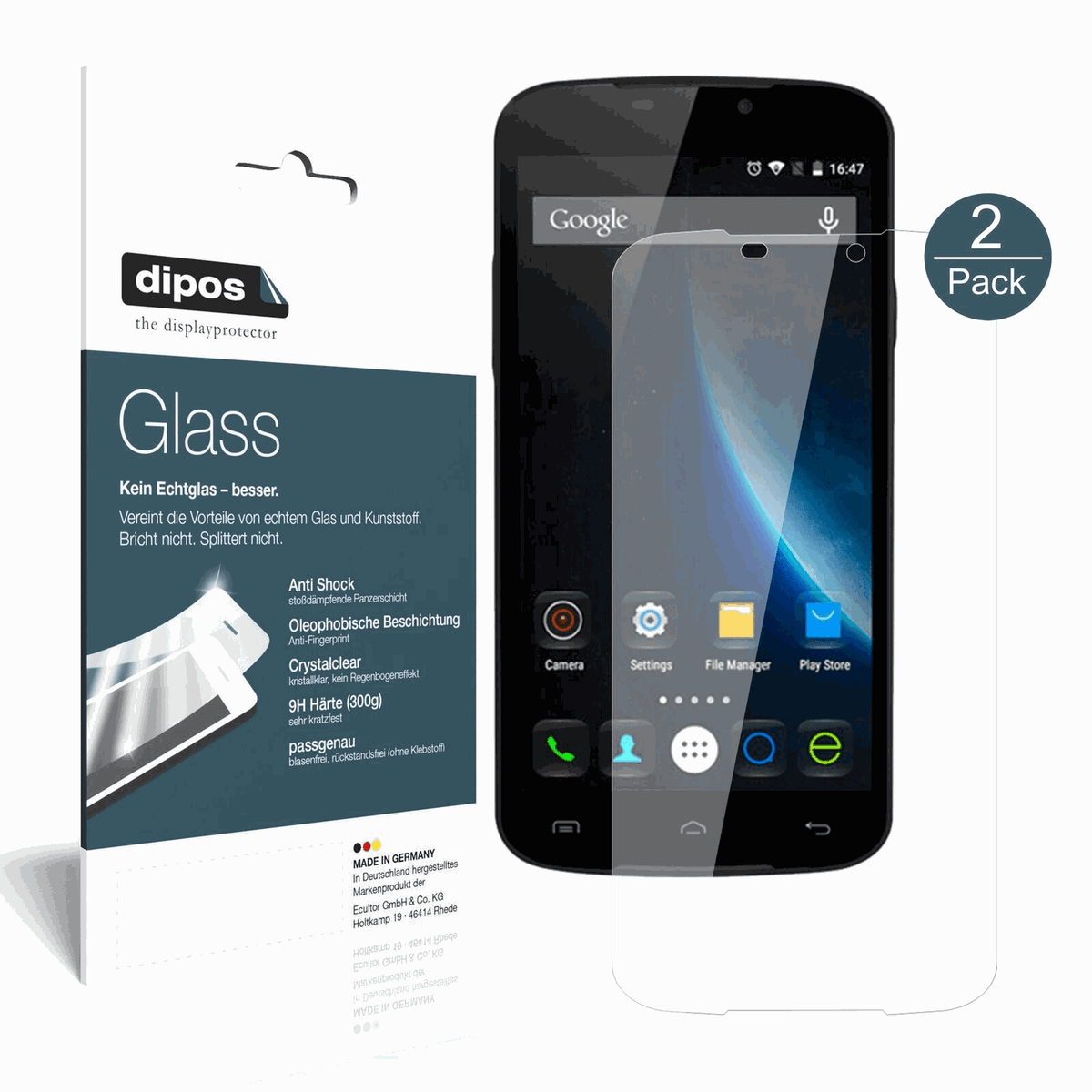 2x 9H Schutzfolie für Doogee X6 Pro Panzerfolie