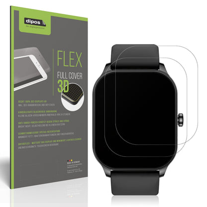 2x Full Cover Schutzfolie matt für Amazfit Pop 3s