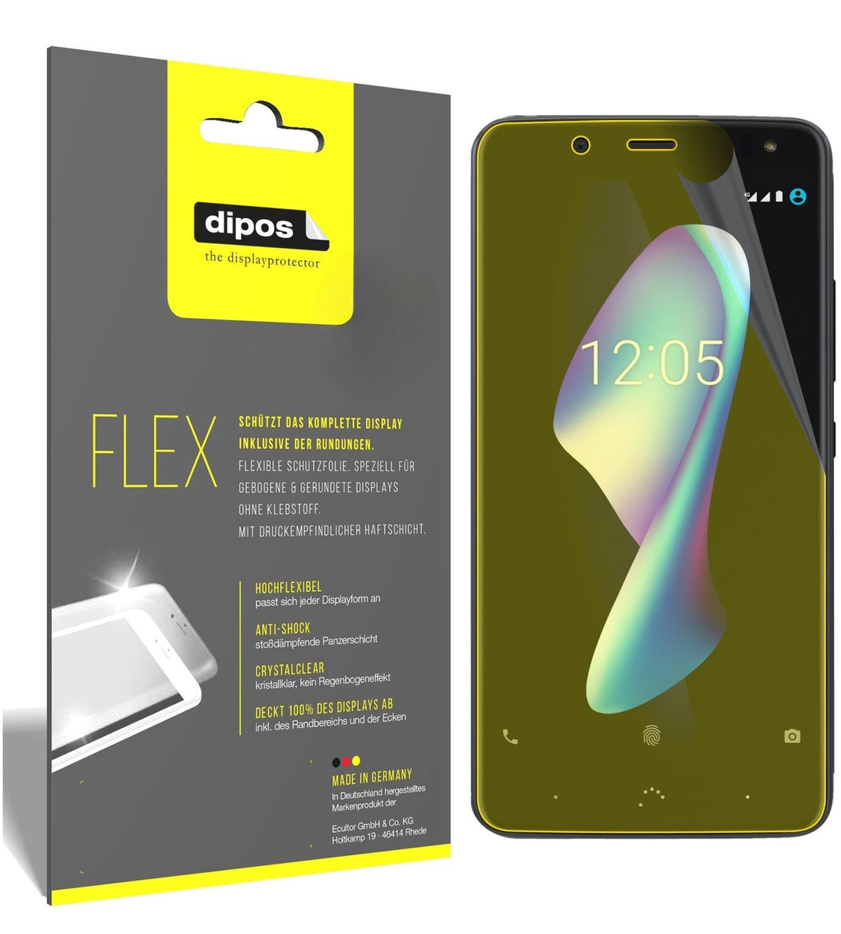 3x 3D Full Cover Schutzfolie für BQ Aquaris V