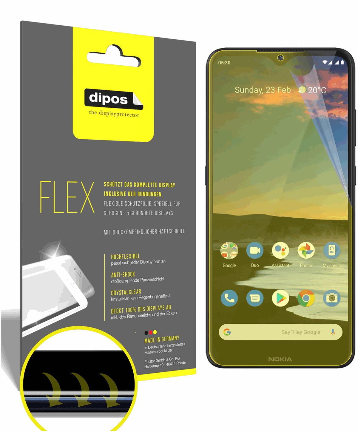 3x 3D Full Cover Schutzfolie für Nokia 46086