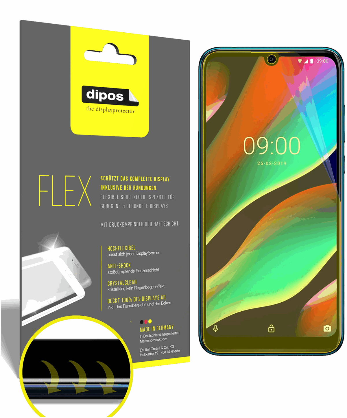 3x 3D Full Cover Schutzfolie für Wiko View 3 Pro