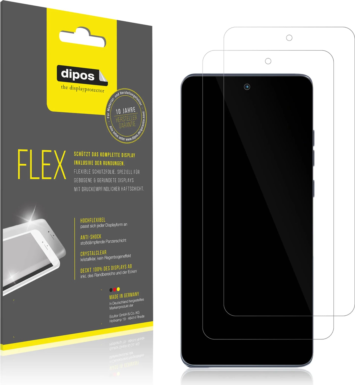2x 3D Full Cover Schutzfolie für Motorola Edge 60 Pro