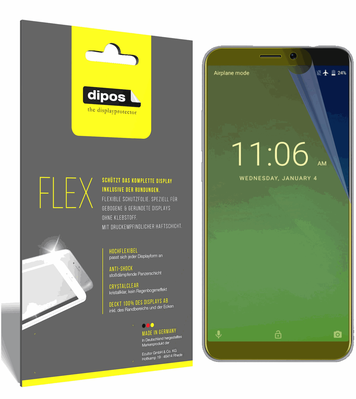 3x 3D Full Cover Schutzfolie für KEECOO P11