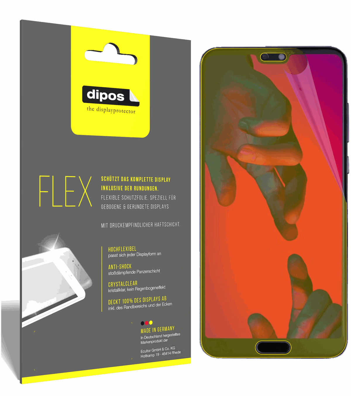 3x 3D Full Cover Schutzfolie für Huawei P20 Pro