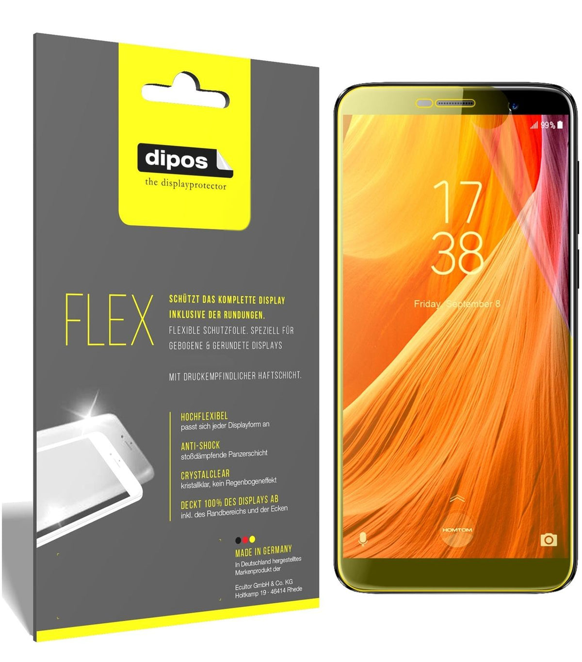 2x 3D Full Cover Schutzfolie für HOMTOM S7