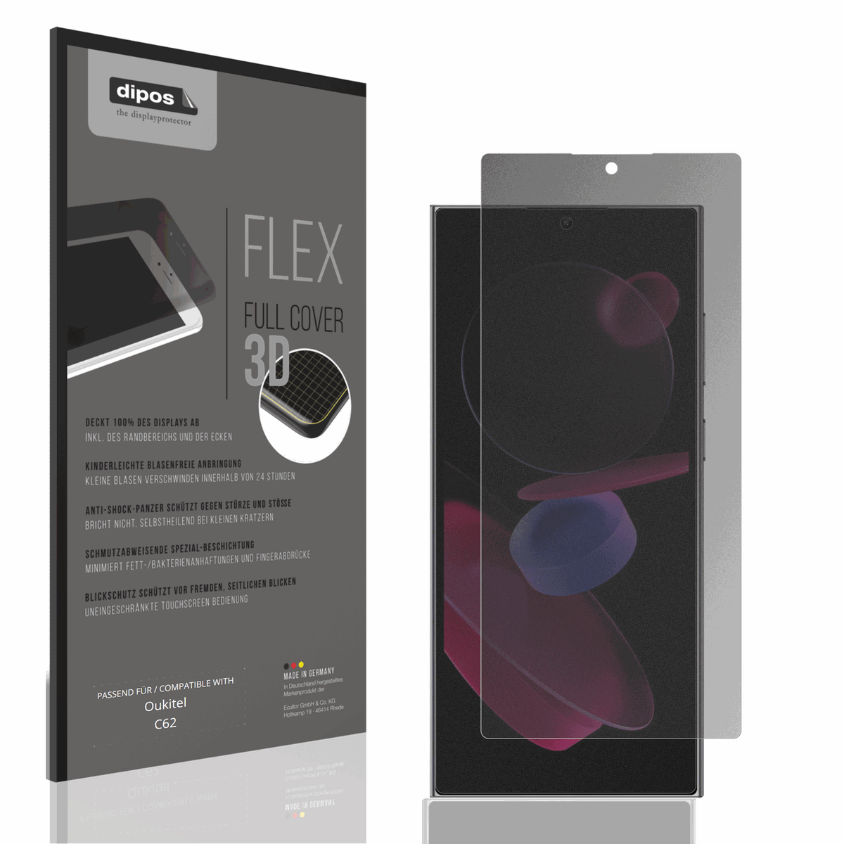Full Cover Privacy Blickschutzfolie für Oukitel C62