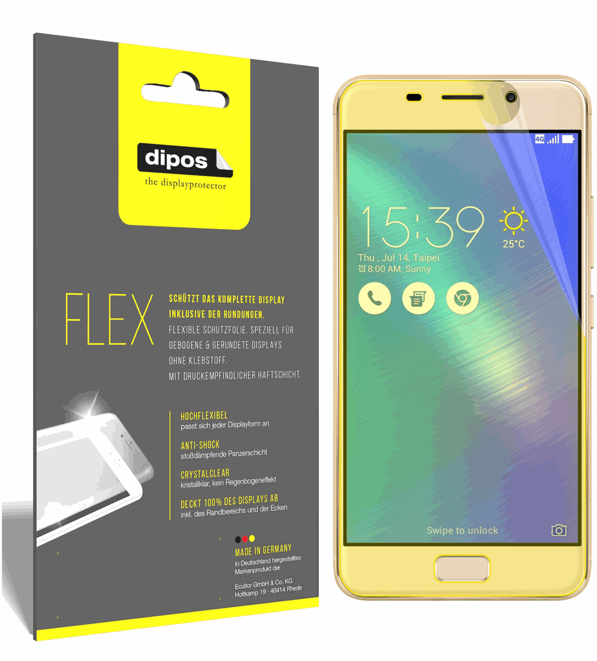 3x 3D Full Cover Schutzfolie für Asus Zenfone 3S Max