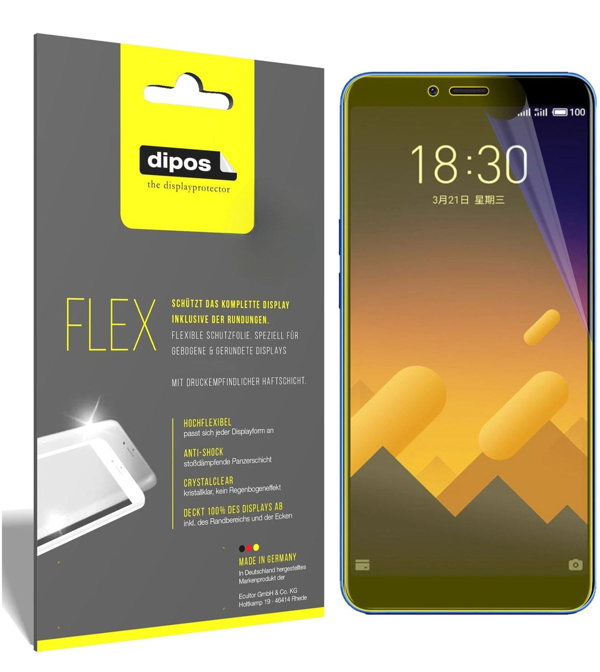 2x 3D Full Cover Schutzfolie für Meizu E3