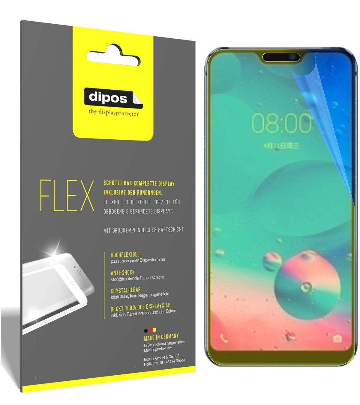 2x 3D Full Cover Schutzfolie für Hisense H20