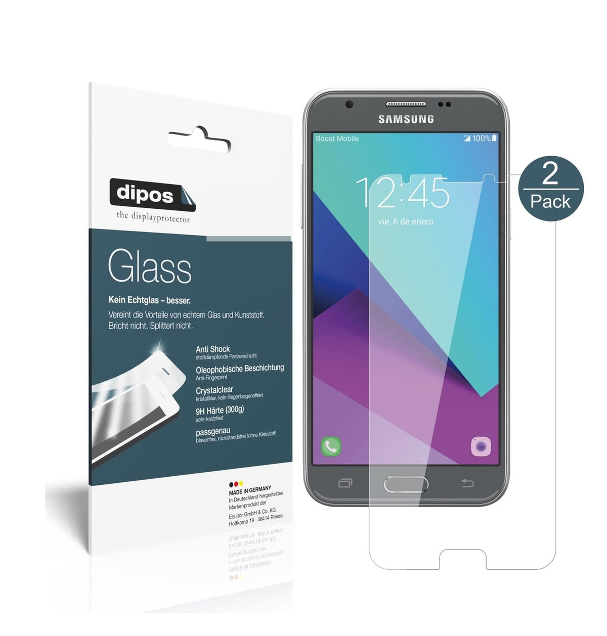1x 9H Schutzfolie für Samsung Galaxy J3 2017 Panzerfolie