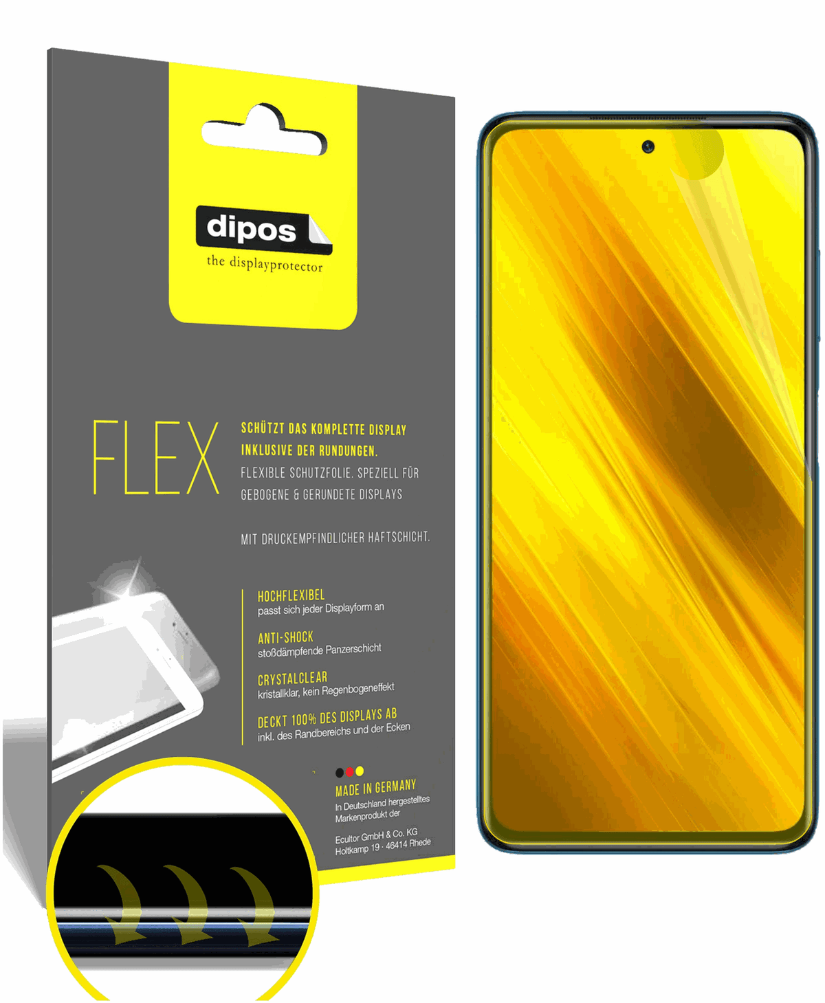 3x 3D Full Cover Schutzfolie für Poco X3 NFC