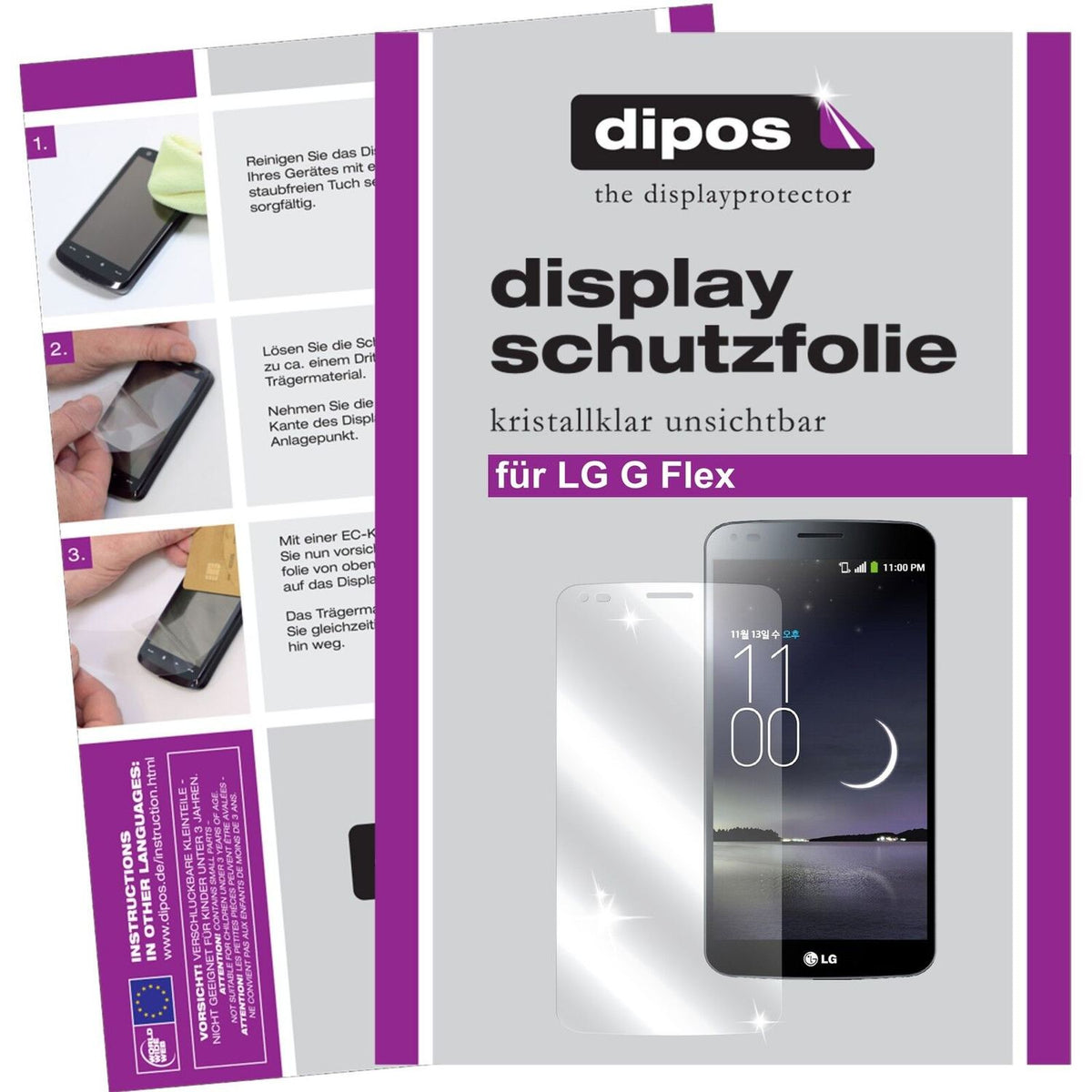 2x Schutzfolie klar für G Flex LG Display-Schutzfolie