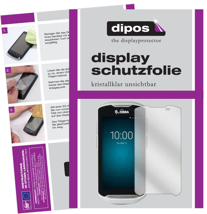 ZebraTC51 mit aufgebrachter dipos Displayschutzfolie, glasklare Darstellung ohne Einschränkungen