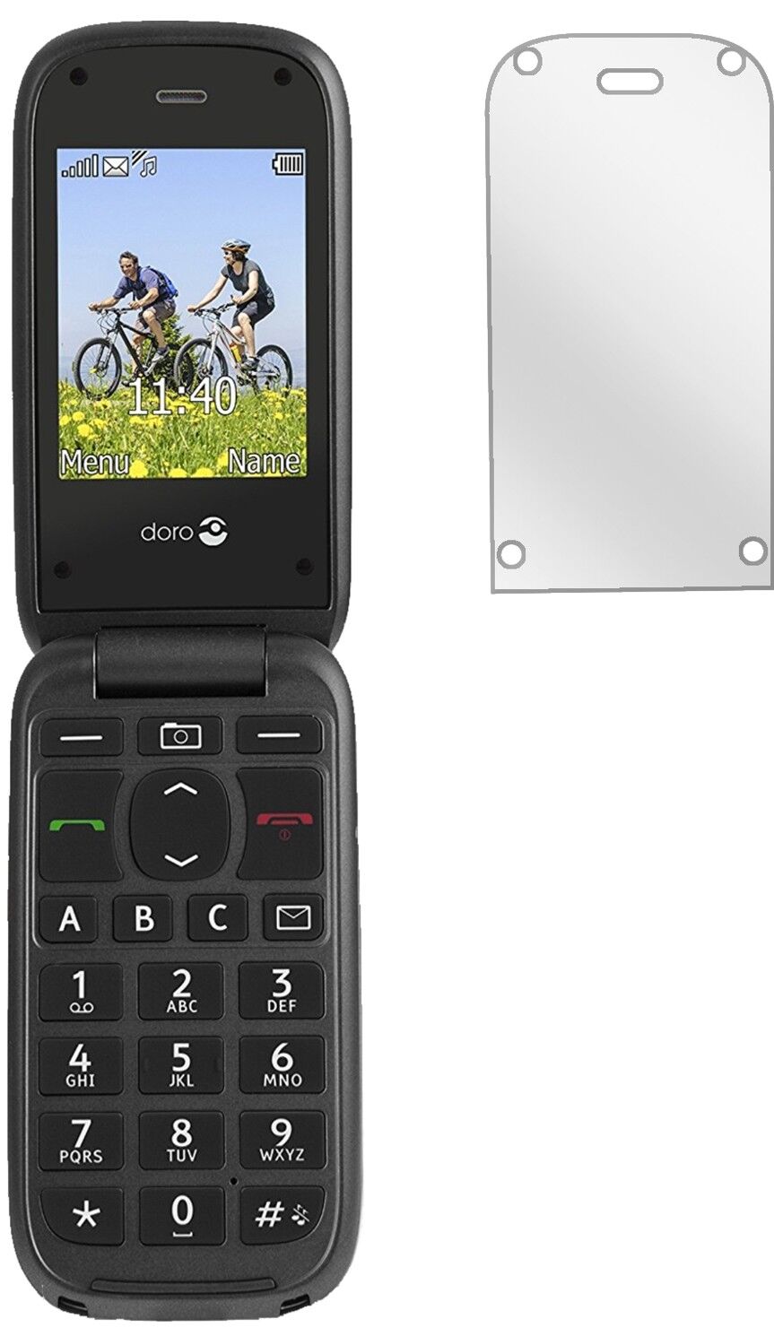Klare Displayschutzfolie von dipos passend für Doro PhoneEasy 613, präziser Zuschnitt und blasenfrei montiert
