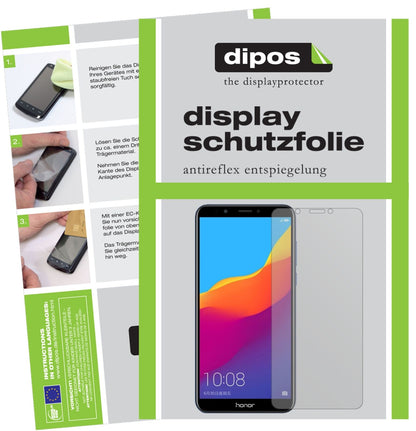 HuaweiHonor 7C mit aufgebrachter dipos Displayschutzfolie, die lästige Fingerabdrücke minimiert