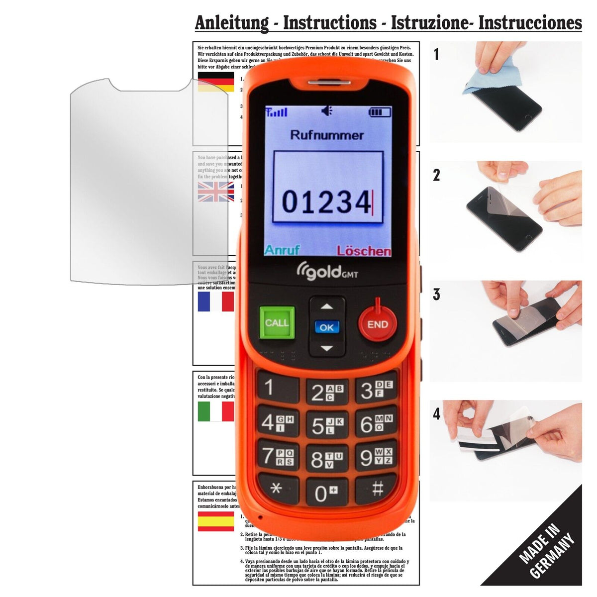 6x Schutzfolie klar für Gold GMT Alto 2 Display-Schutzfolie