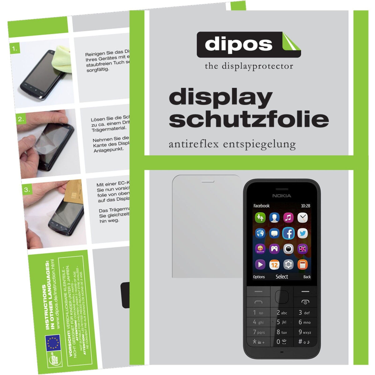 2x Schutzfolie matt für 225 Nokia Display-Schutzfolie