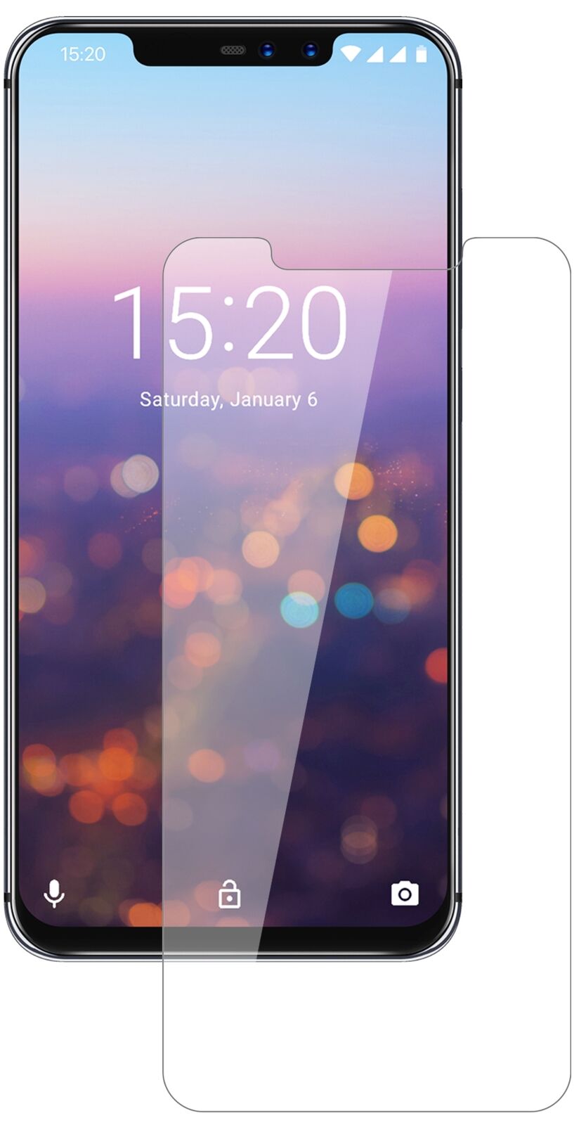 Klare Displayschutzfolie von dipos passend für Umidigi Z2 Pro, 9H kratzfest und blasenfrei montiert