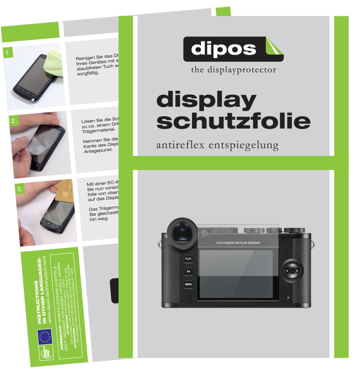 5x Schutzfolie matt für Leica CL Display-Schutzfolie