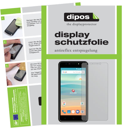 CherryMobile Flare S6 mit aufgebrachter dipos Displayschutzfolie, die lästige Fingerabdrücke minimiert