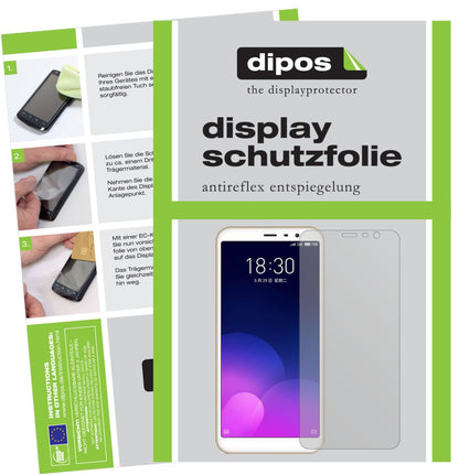 MeizuM6T mit aufgebrachter dipos Displayschutzfolie, die lästige Fingerabdrücke minimiert