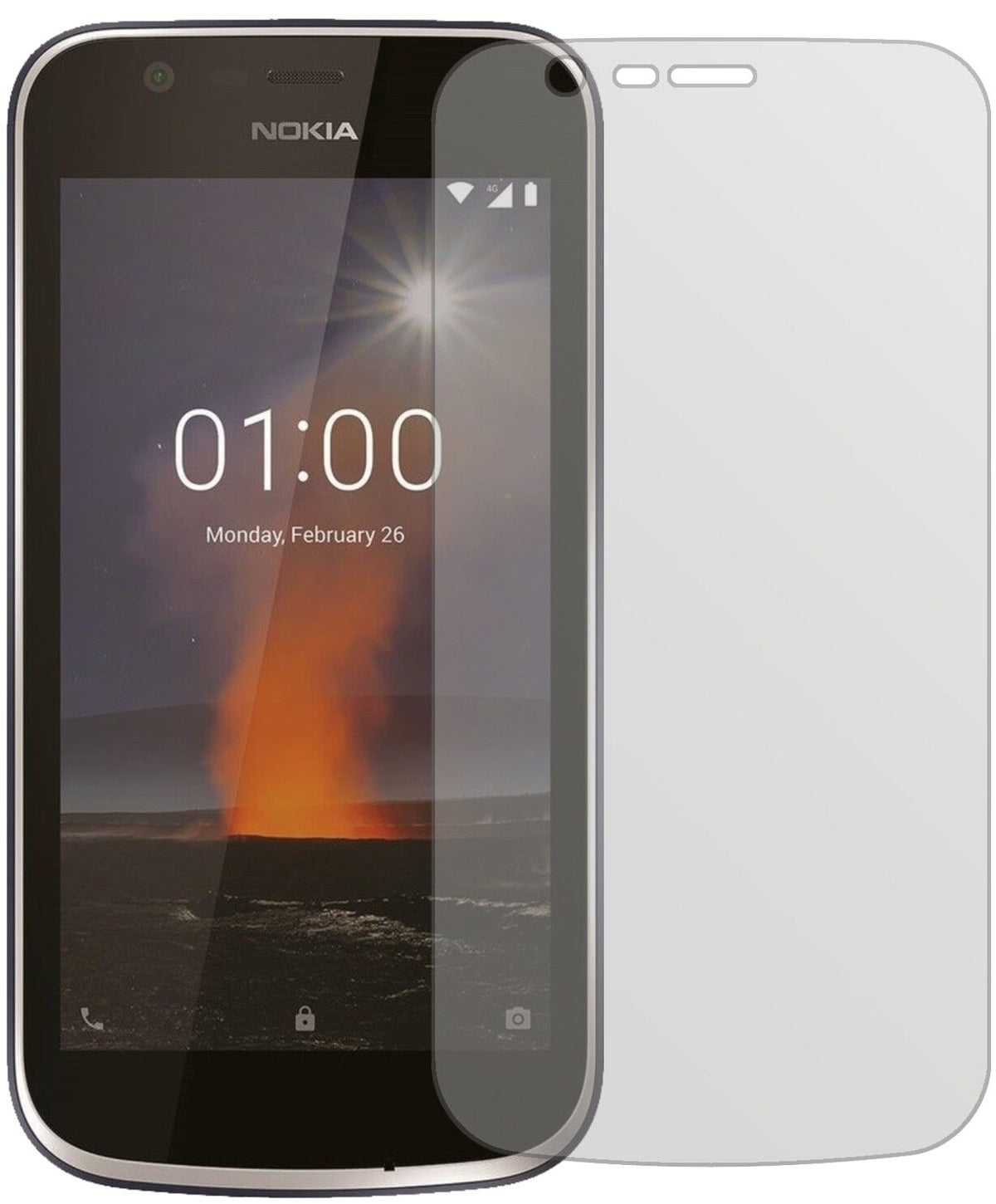 Matte Displayschutzfolie von dipos passend für Nokia 1, präziser Zuschnitt und blasenfrei montiert