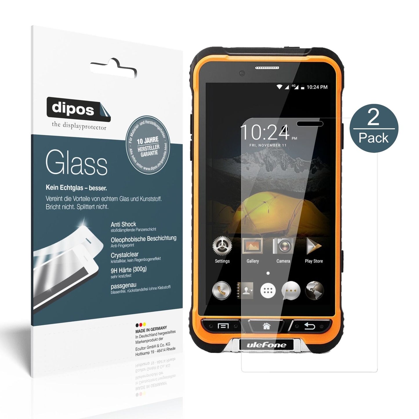 1x 9H Schutzfolie für Ulefone Armor Panzerfolie