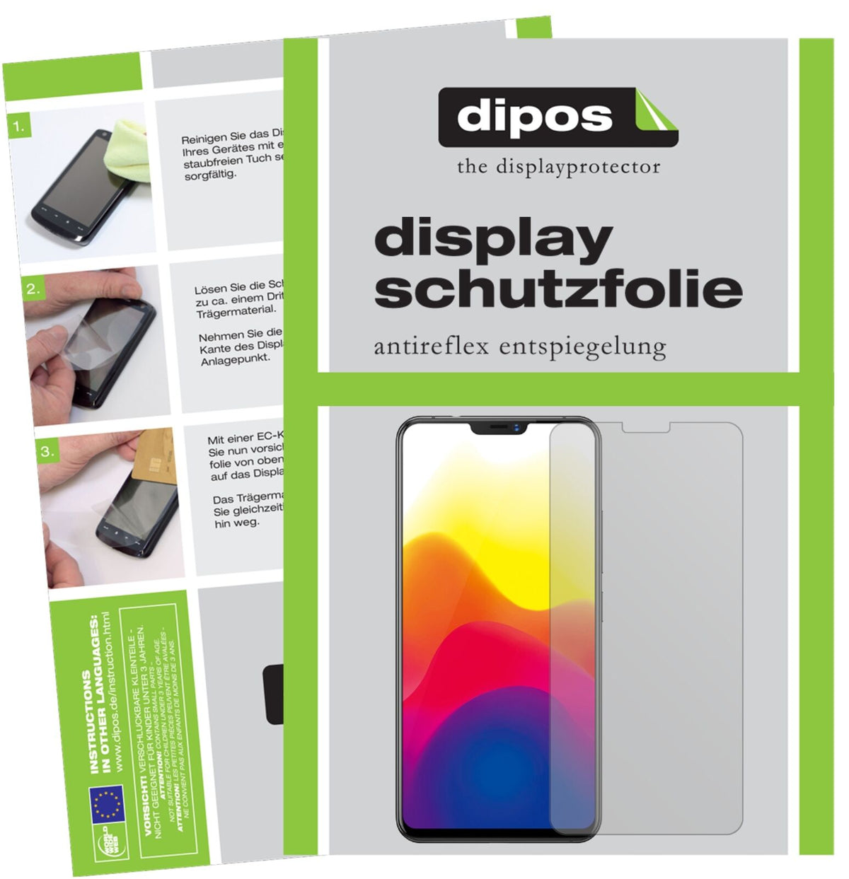 VivoX21UD mit aufgebrachter dipos Displayschutzfolie, die lästige Fingerabdrücke minimiert