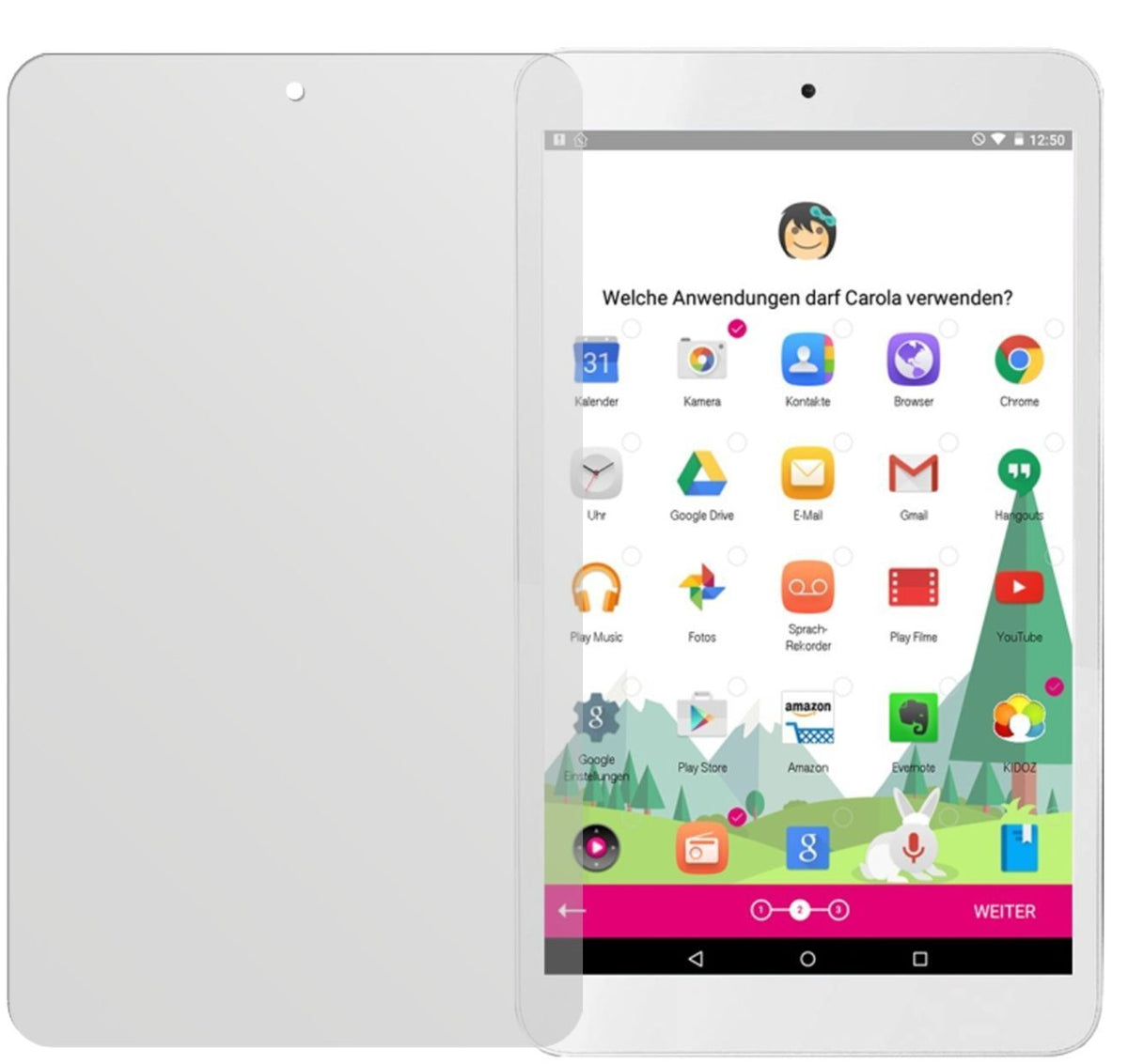 2x Schutzfolie matt für Tablet Puls Telekom Display-Schutzfolie