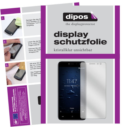 CubotNote Plus mit aufgebrachter dipos Displayschutzfolie, glasklare Darstellung ohne Einschränkungen