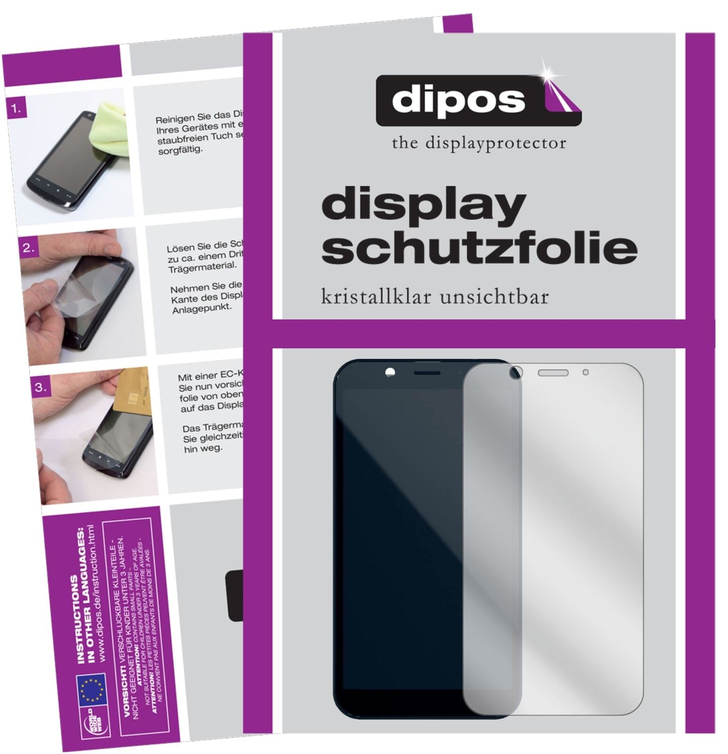 Shift6mq mit aufgebrachter dipos Displayschutzfolie, glasklare Darstellung ohne Einschränkungen