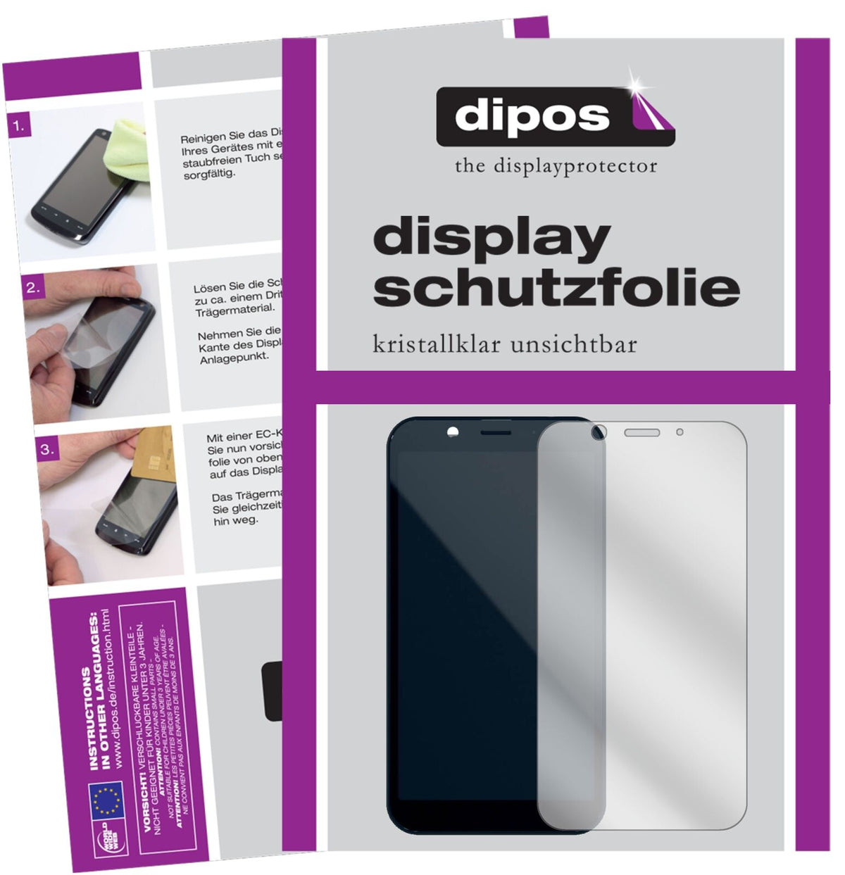 Shift6mq mit aufgebrachter dipos Displayschutzfolie, glasklare Darstellung ohne Einschränkungen