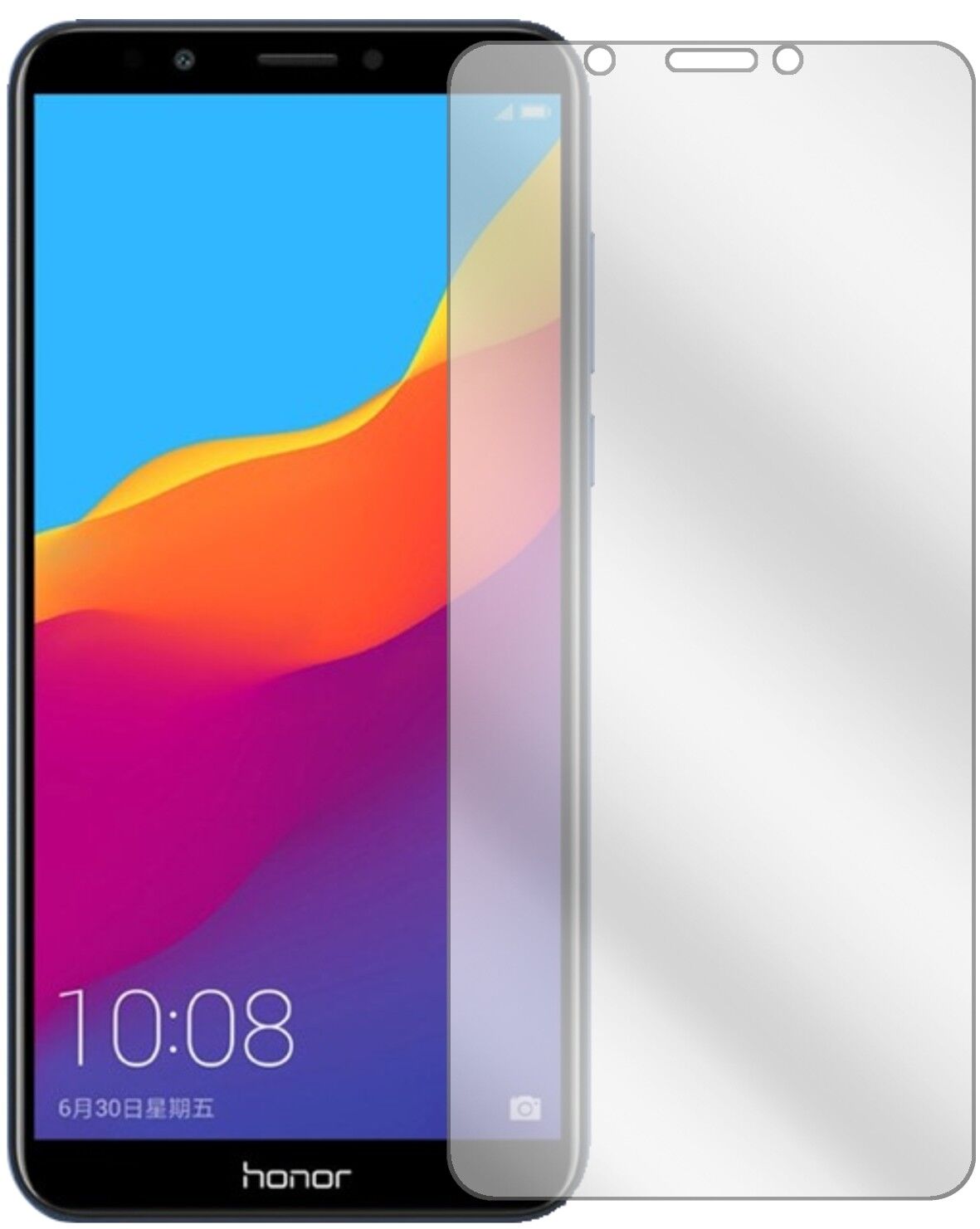 Klare Displayschutzfolie von dipos passend für Huawei Honor 7C, präziser Zuschnitt und blasenfrei montiert