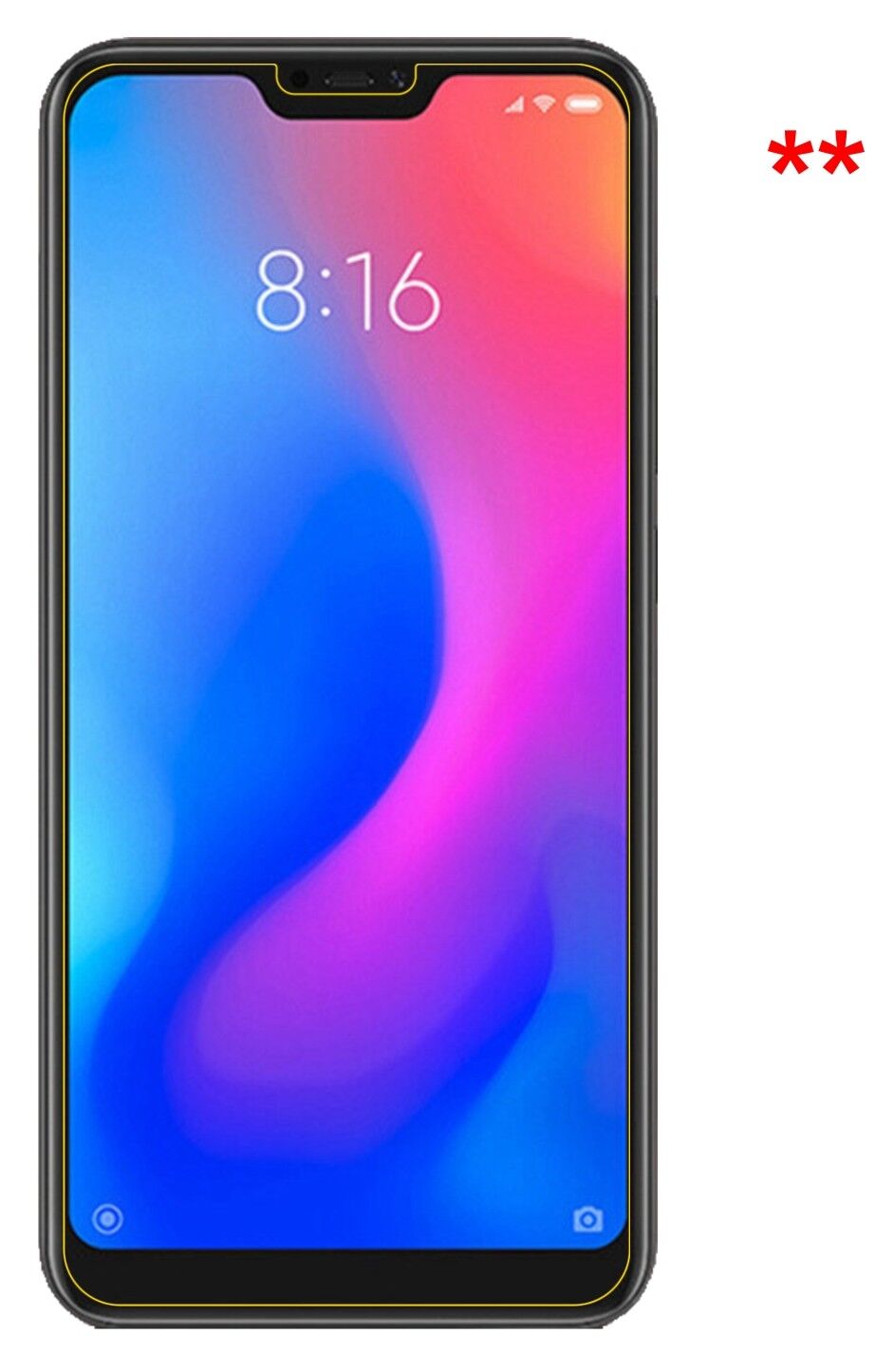 Dünne und klare Folie passend zugeschnitten für Xiaomi Redmi 6 Pro
