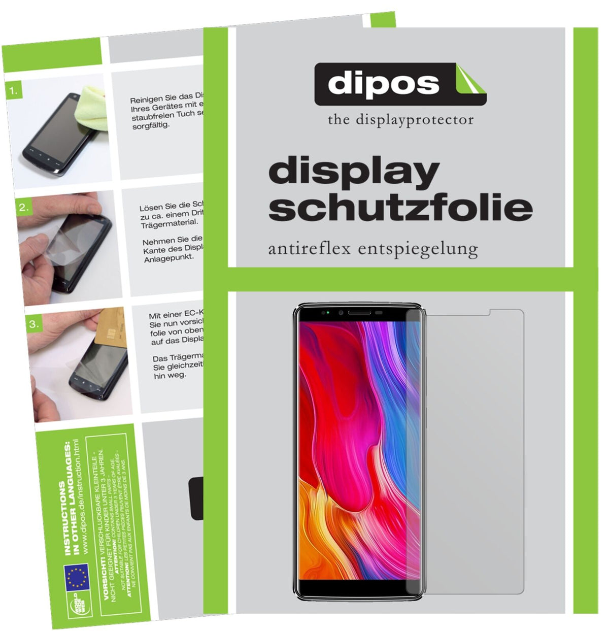 OukitelK8 mit aufgebrachter dipos Displayschutzfolie, die lästige Fingerabdrücke minimiert