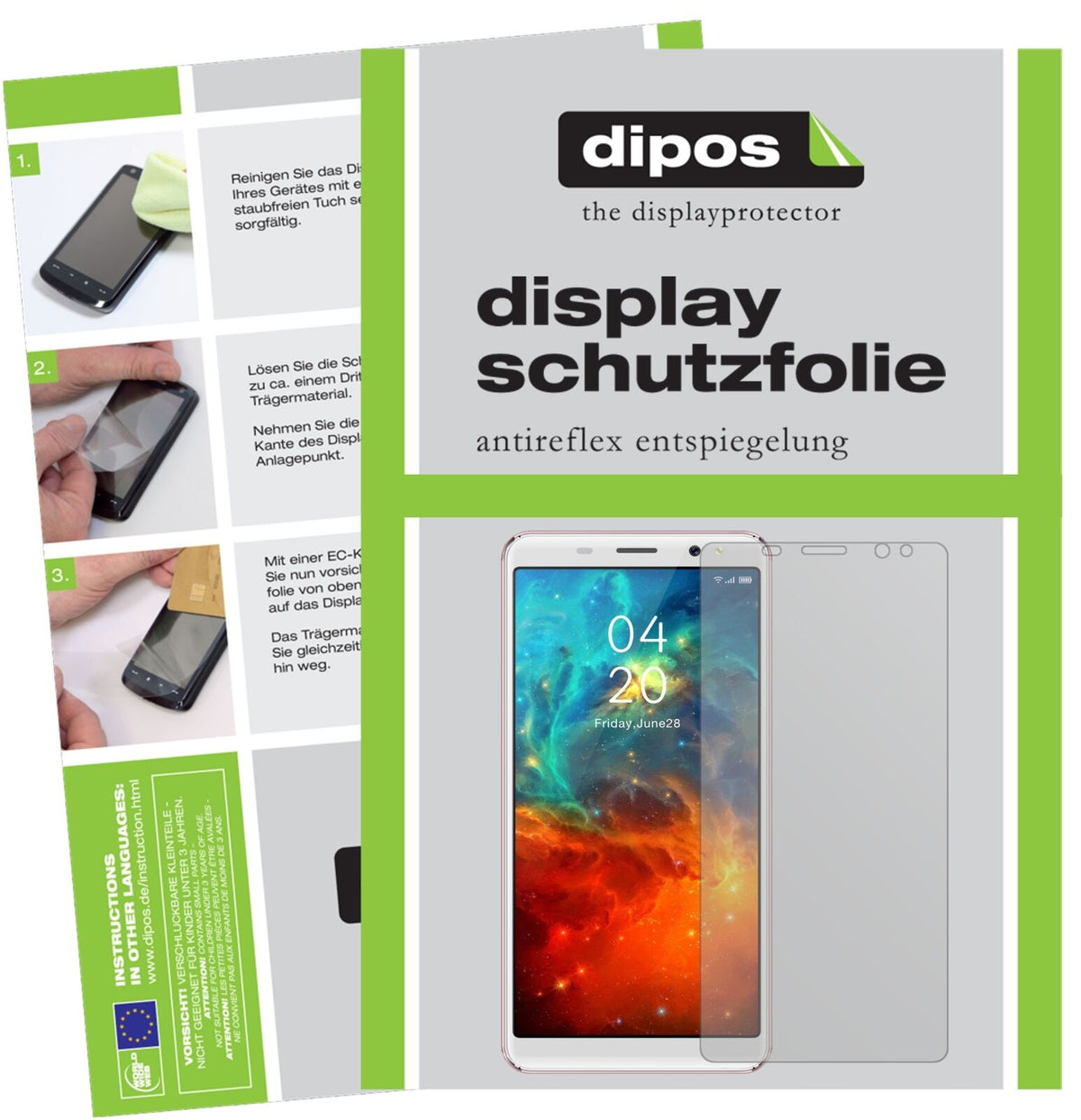 GooweelS9 mit aufgebrachter dipos Displayschutzfolie, die lästige Fingerabdrücke minimiert