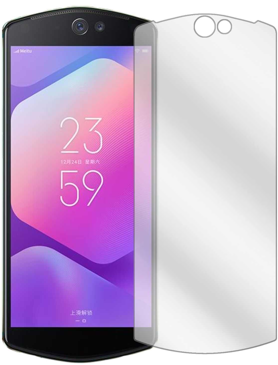 Klare Displayschutzfolie von dipos passend für Meitu T9, präziser Zuschnitt und blasenfrei montiert