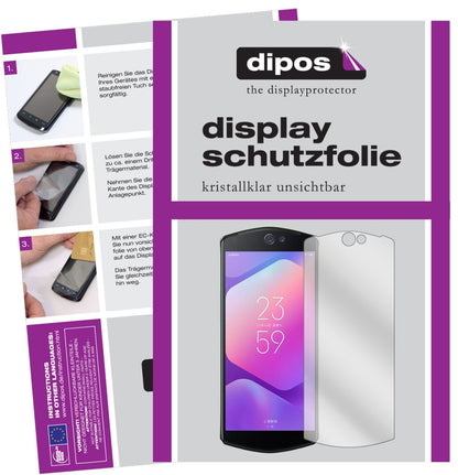 MeituT9 mit aufgebrachter dipos Displayschutzfolie, glasklare Darstellung ohne Einschränkungen