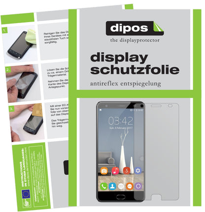 OukitelOK6000 Plus mit aufgebrachter dipos Displayschutzfolie, die lästige Fingerabdrücke minimiert